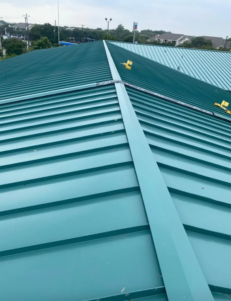 Green commercial metal roof ridge and valley for Metal Roof Repair in Anthem